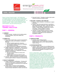 SECTION 07 21 00 - THERMAL INSULATION