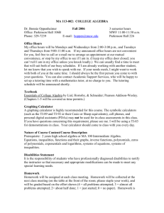 MA 114-001: TRIGONOMETRY - Information Technology Services