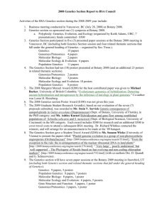2007 Genetics Section Report to BSA Council