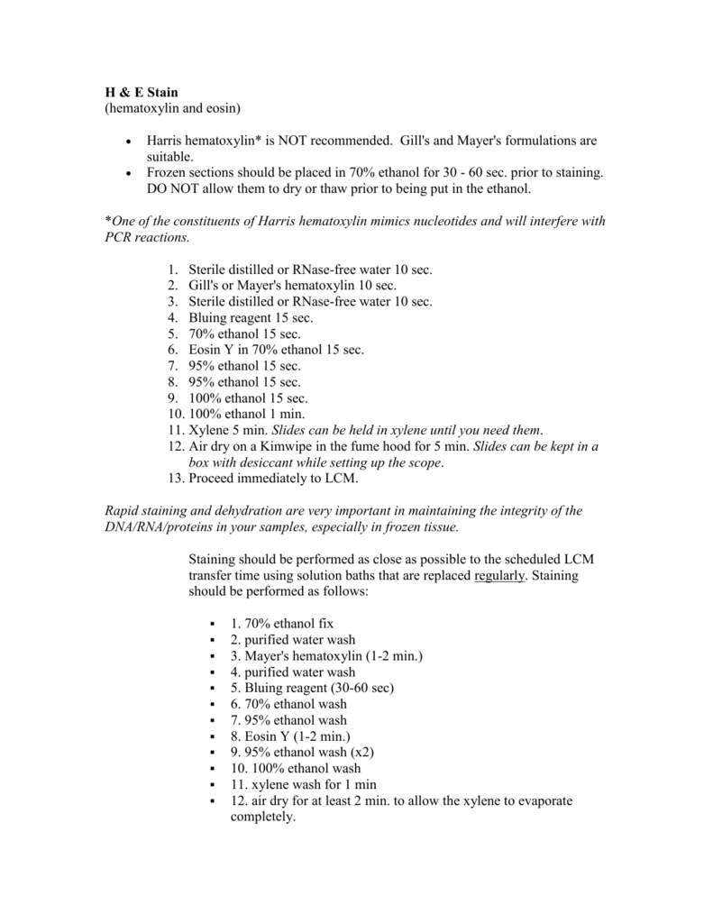 Hematoxylin And Eosin Staining Protocol Principle Pro 