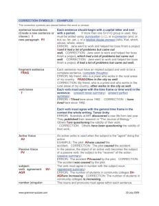 Correction Symbols - Grammar