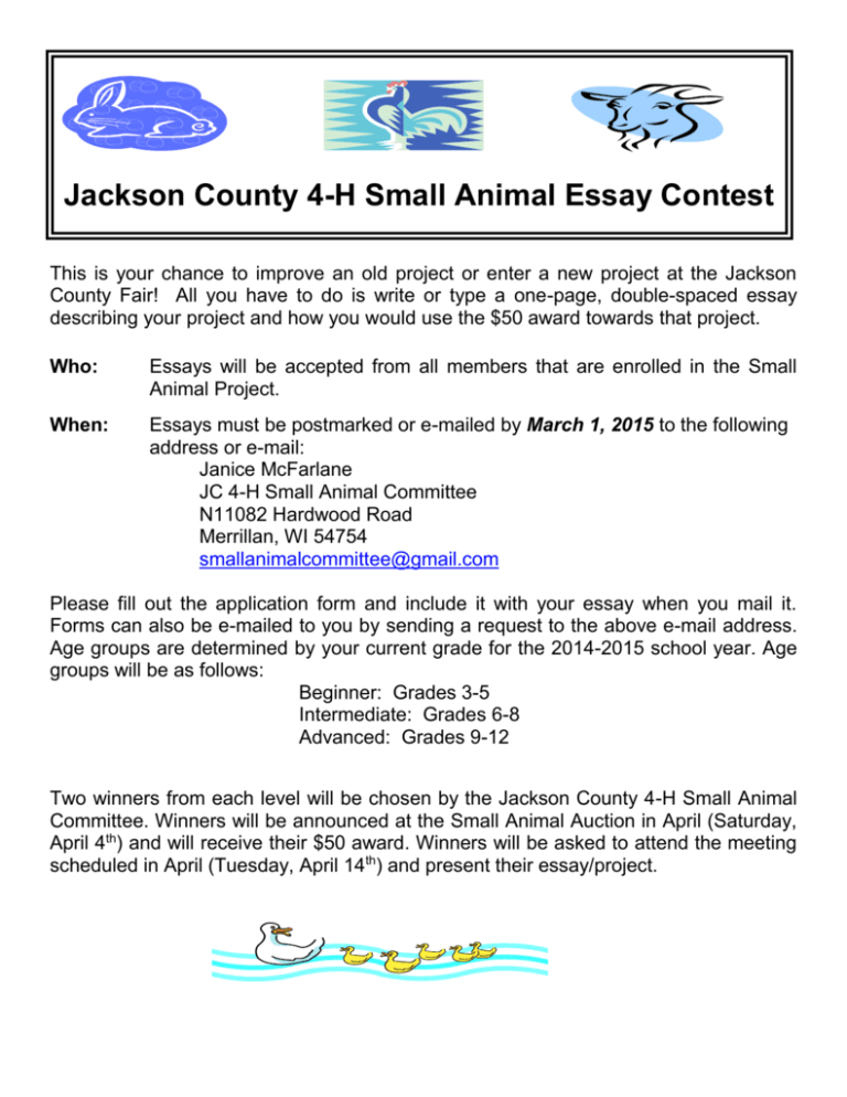 animal essay contest