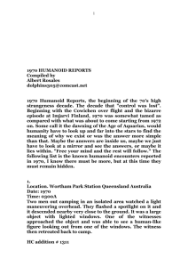 Humanoids Reports 1970-1977