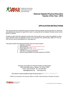 application for - Arizona Health and Physical Education