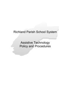 Richland Parish Schools` Assistive Technology Screening Checklist for