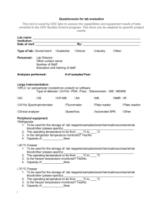 Questionnaire for Laboratory Evaluation