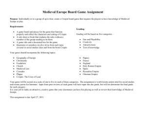 Medieval Europe Board Game Assignment