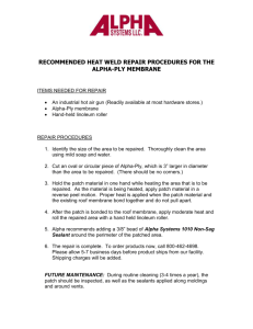 recommended heat weld repair procedures for the royal-tuff