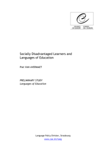 Socially Disadvantaged Learners and Languages of Education