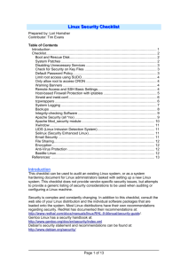 Linux Checklist 2.0