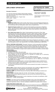 EMPLOYMENT OPPORTUNITY Job Requisition No.: 904625 This