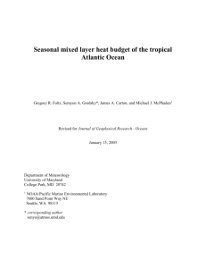 Seasonal mixed layer heat budget of the tropical Atlantic Ocean