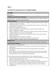 Example risk assessment form for sighted guiding