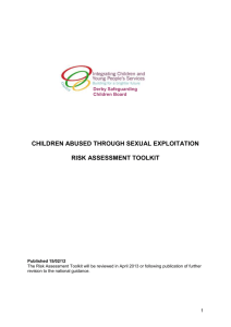 Children abused through sexual exploitation: Risk Assessment