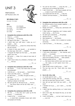 Unit 1 Short test 1 and 2