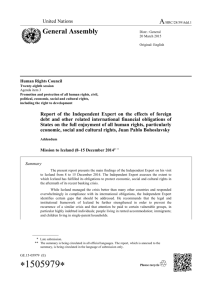 Report of the Independent Expert on the effects of foreign debt