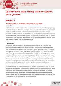 Using data to support an argument - Topic exploration - Activity