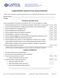 Homeowners Association Questionnaire