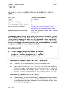 Disposal of Park Properties - Gibraltar Recreation Ground