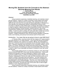 Moving ESL Students From the Concrete to The Abstract: Deriving