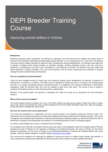 DEPI breeder training course factsheet