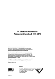 VCE Further Mathematics Assessment Handbook 2006-2014