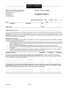 English Major Requirements Checklist