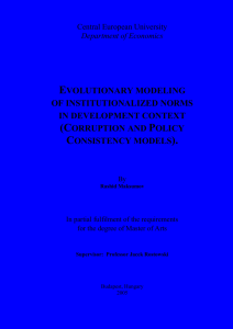 Evolutionary modelling of institutionalized norms in development