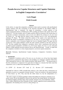 3. Copula Omissions in Comparative Correlatives