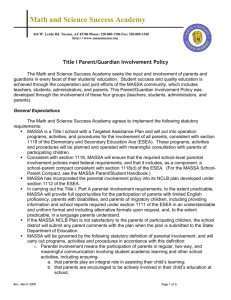 Title I Parent/Guardian Involvement Policy