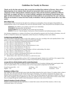 Florence Local Faculty Guidelines