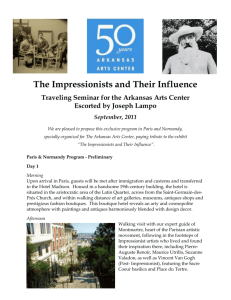 The Impressionists and Their Influence Traveling Seminar for the
