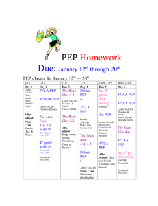 PEP Homework - East Hanover Schools Online