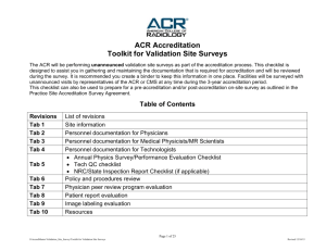 ACR Accreditation Facility Tool Kit