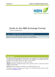 the Exchange Format - National Biodiversity Network