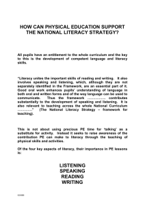 how can physical education support the national literacy strategy