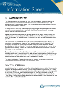 Information Sheet 5: Administration