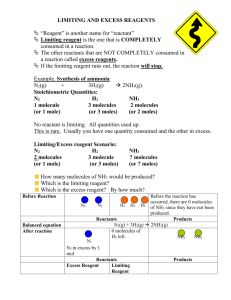 3-13 LIMITING AND EXCESS REAGENTS