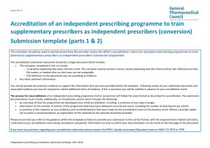 Appendix b independent prescribing conversion submission