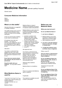 Consumer Medicine Information