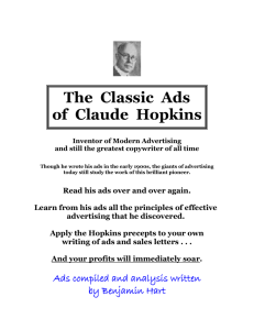The Classic Ads of Claude Hopkins