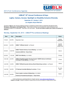 MEETING AGENDA - USBLN® Annual National Conference