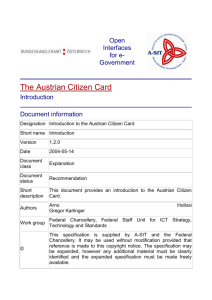 Open Interfaces for e-Government The Austrian Citizen Card