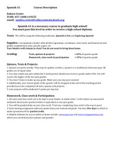 2015-2016 Course Requirements Spanish A1