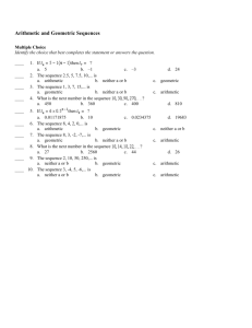 Arithmetic and Geometric Sequences Sampler