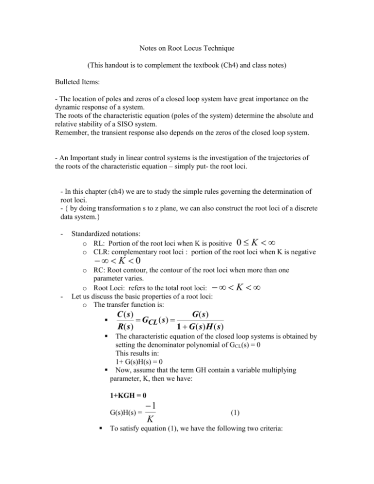 notes-on-root-locus-technique