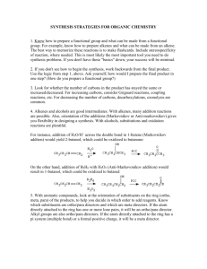 SYNTHESIS STRATEGIES FOR ORGANIC CHEMISTRY