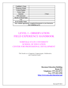 (10 Hours) Handbook- Observation Field