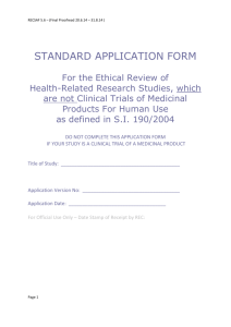 Standard Application Form - National Maternity Hospital