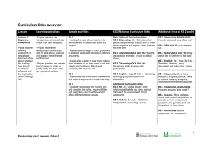 Curriculum link overview table